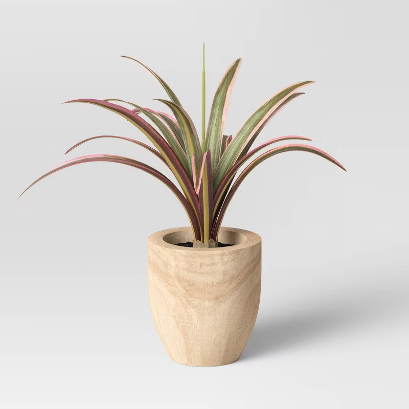 Spike Leaf in Wood Pot - Threshold™ | Target