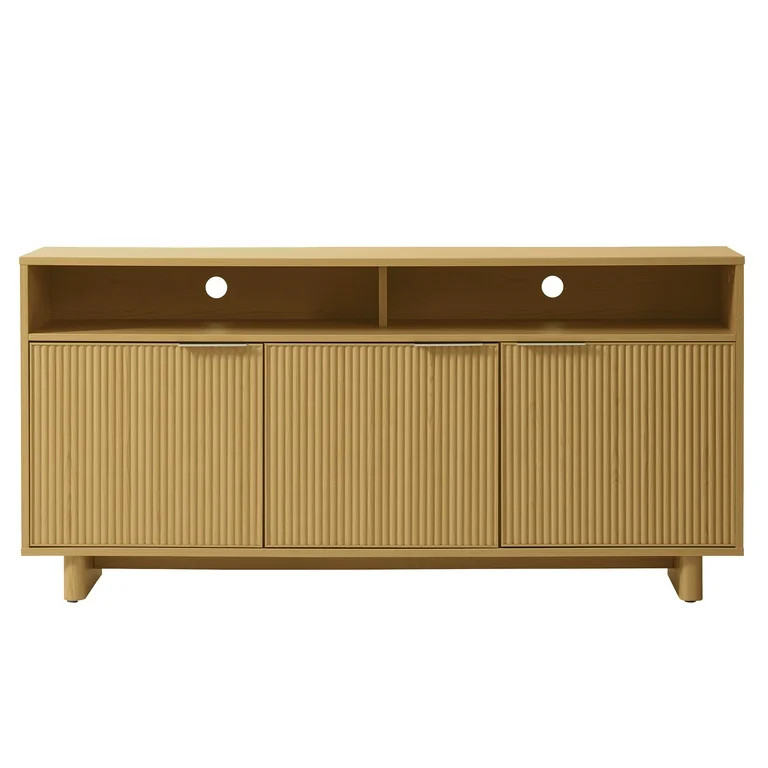 Better Homes & Gardens Lillian Fluted TV Stand for TVs up to 70", Natural Pine Finish | Walmart (US)