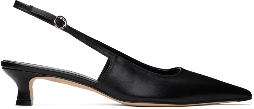 Aeyde - Black Catrina Slingback Heels | SSENSE