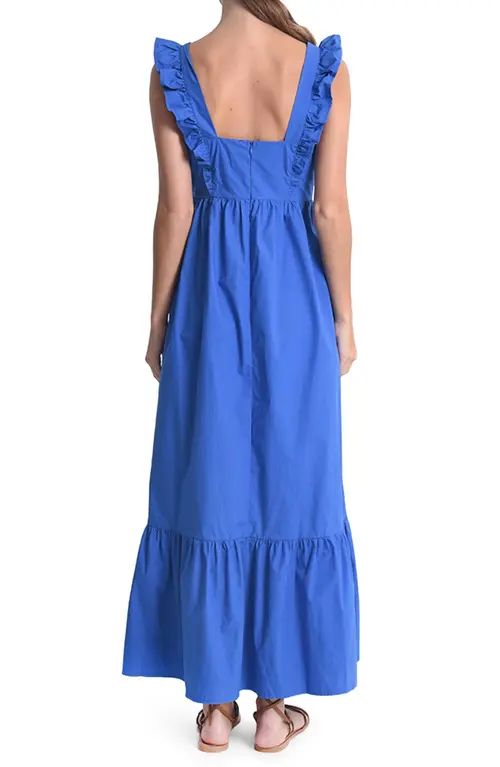 Molly Bracken Boho Ruffle A-Line Dress in Cobalt Blue at Nordstrom, Size Medium | Nordstrom