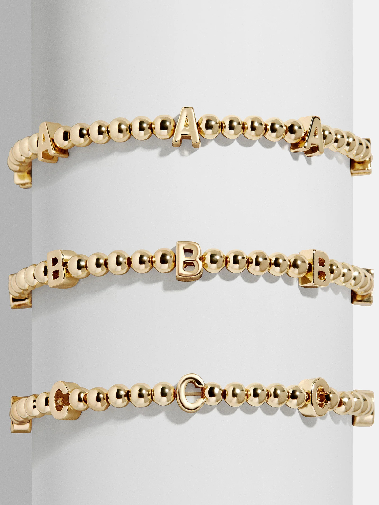 Repeating Initial Pisa Bracelet  - Gold | BaubleBar