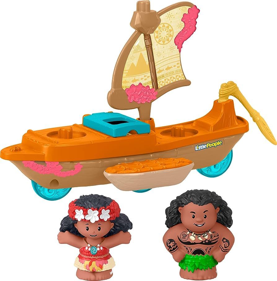 Fisher-Price Little People Toddler Toys Disney Princess Moana & Maui’s Canoe Sail Boat with 2 F... | Amazon (US)