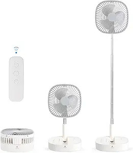 Portable Pedestal Fan - Foldaway Standing Fan Foldable Desk Fan, Wireless Use 7200Mah Rechargeabl... | Amazon (US)