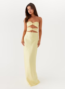 Tianna Strapless Maxi Dress - Yellow | Peppermayo (Global)