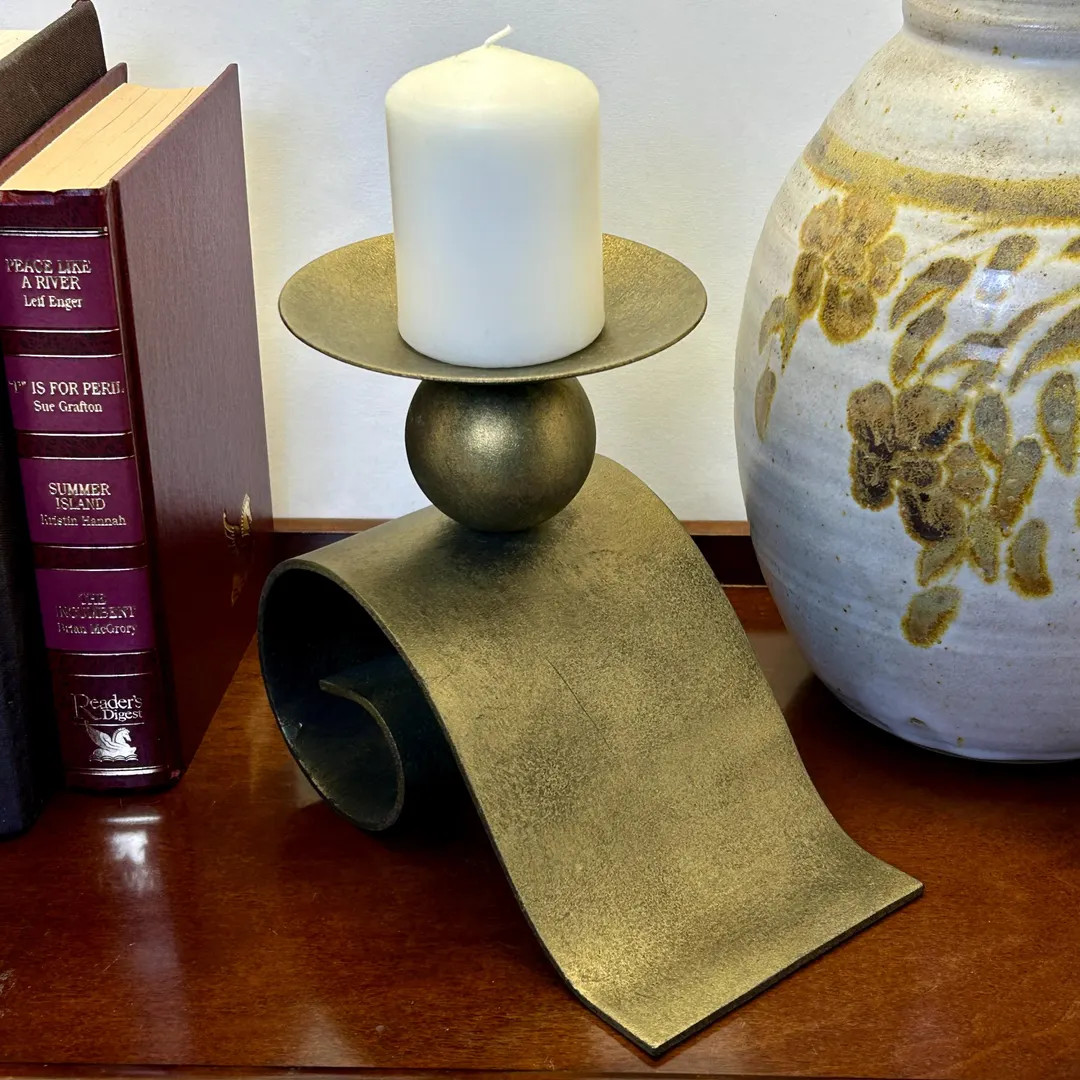 Brutalist Metal Pillar Candle Holder Minimalist Modern Design MCM Flair Great 70s Home Decor Perf... | Etsy (US)