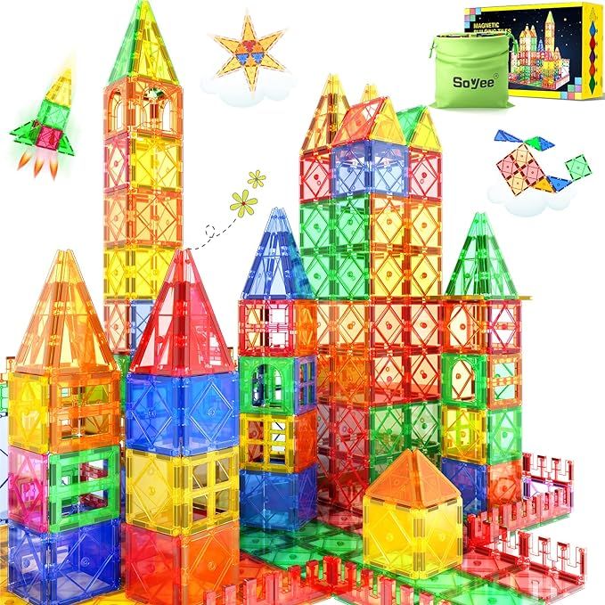 Magnet Toys for 3 Year Old Boys and Girls Magnetic Tiles Building Blocks STEM Learning Toys Senso... | Amazon (US)