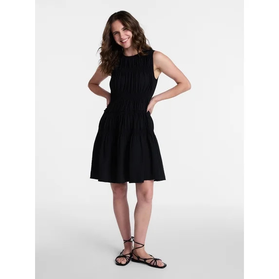 Time and Tru Women's Smocked Sleeveless Mini Dress, Sizes XS-XXXL | Walmart (US)