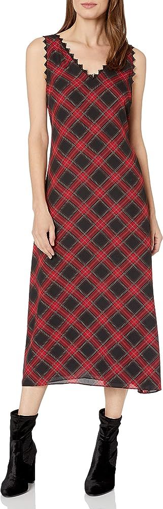 Vince Camuto Women's Sleeveless Elegant Tartan Maxi Dress | Amazon (US)