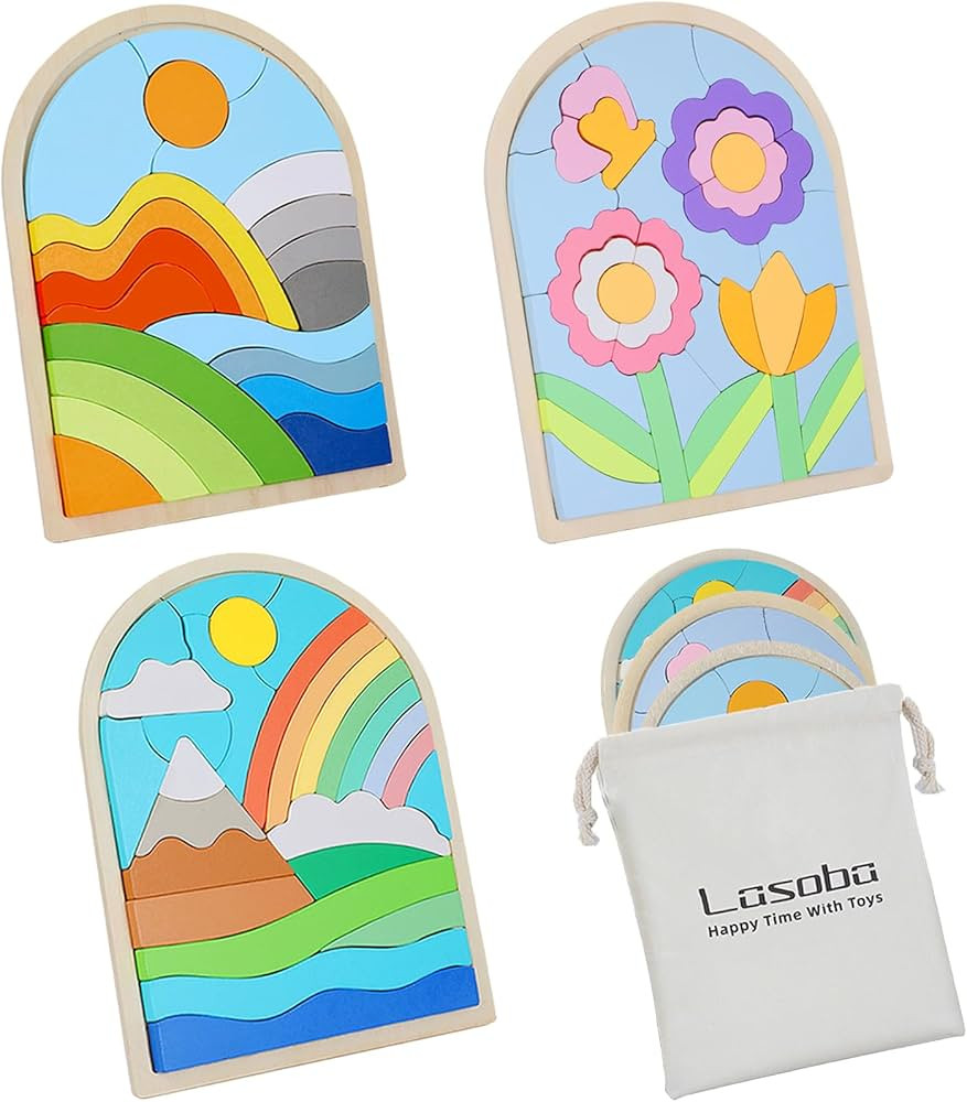 Rompecabezas para bebés, rompecabezas de madera para niños pequeños de 3 a 5 años, regalo de ... | Amazon (US)