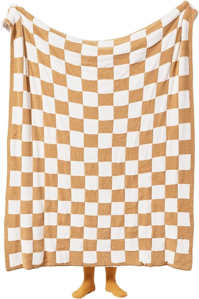 YIRUIO Throw Blankets Checkerboard Grid Chessboard Gingham Warmer Comfort Reversible Long Shaggy ... | Amazon (US)