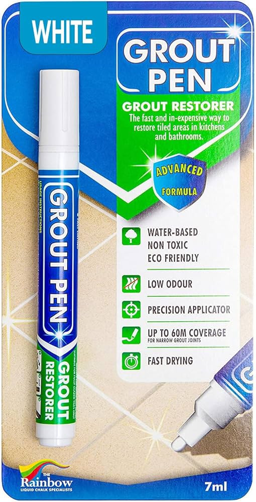 Grout Pen White Tile Paint Marker: Waterproof Grout Paint, Tile Grout Colorant and Sealer Pen - W... | Amazon (US)