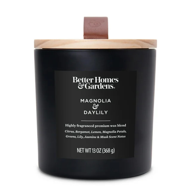 Better Homes & Gardens 13oz Magnolia & Daylily Scented Wooden Wick Jar Candle | Walmart (US)