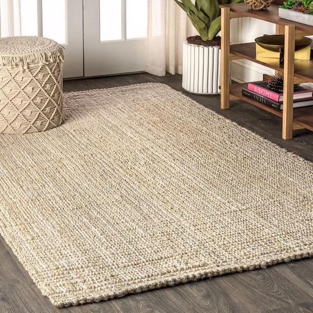 JONATHAN  Y Natural Fiber 8 X 10 (ft) Jute Ivory Indoor Solid Bohemian/Eclectic Area Rug | Lowe's