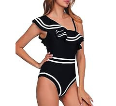 One Shoulder Ruffle Swimsuit  | Amazon (US)