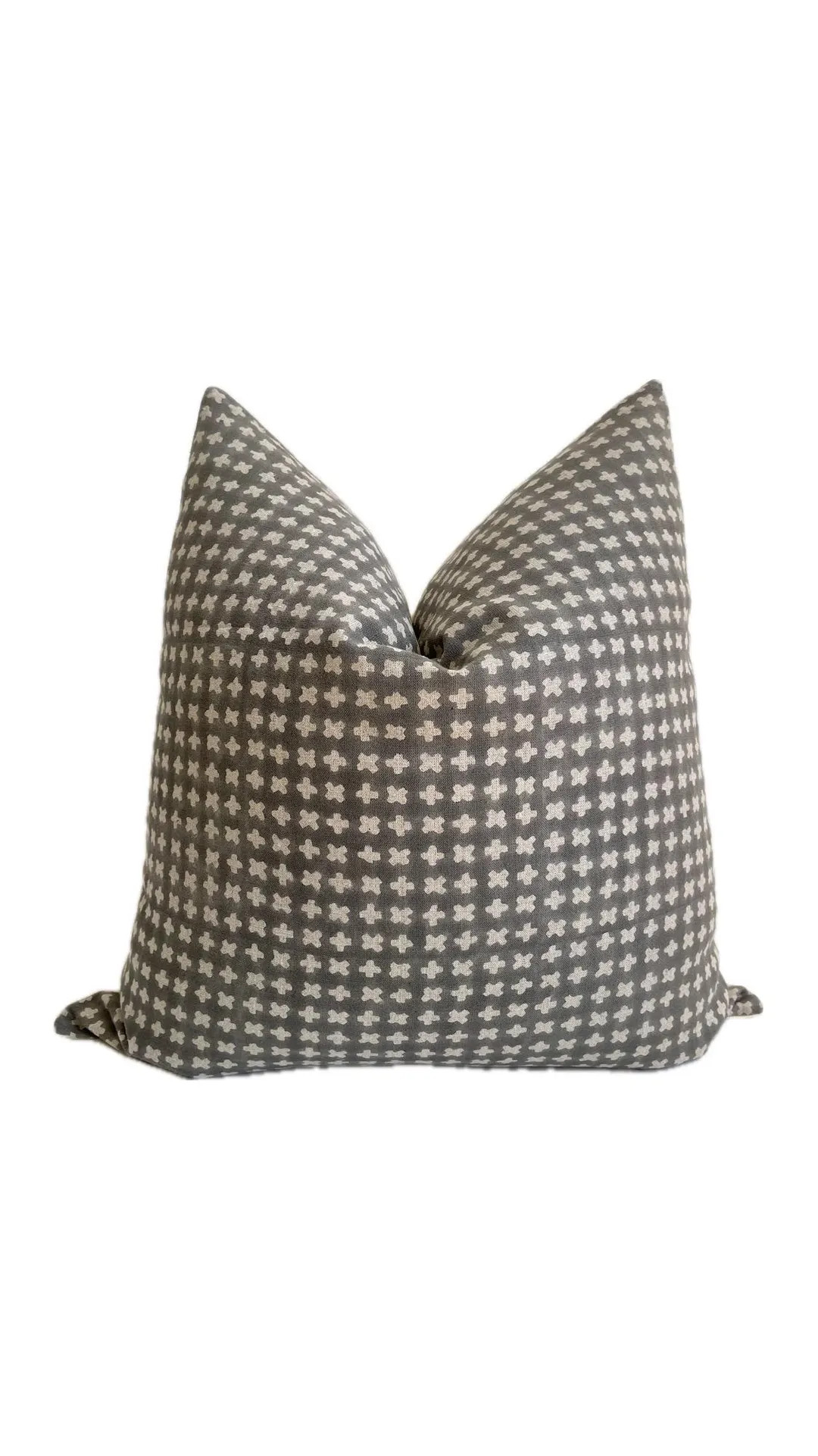 Dylan Gray || Hand Block Print Handmade Gray Linen Pillow Cover | Artisanal Designer Pillows | 22... | Etsy (US)