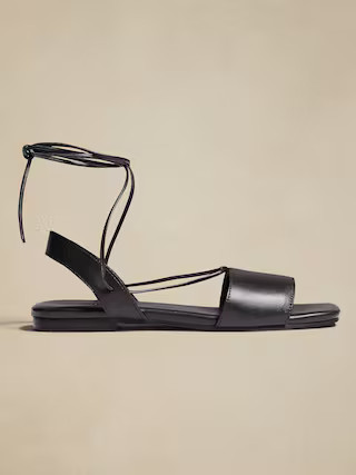 Lace-Up Flat Leather Sandal | Banana Republic Factory