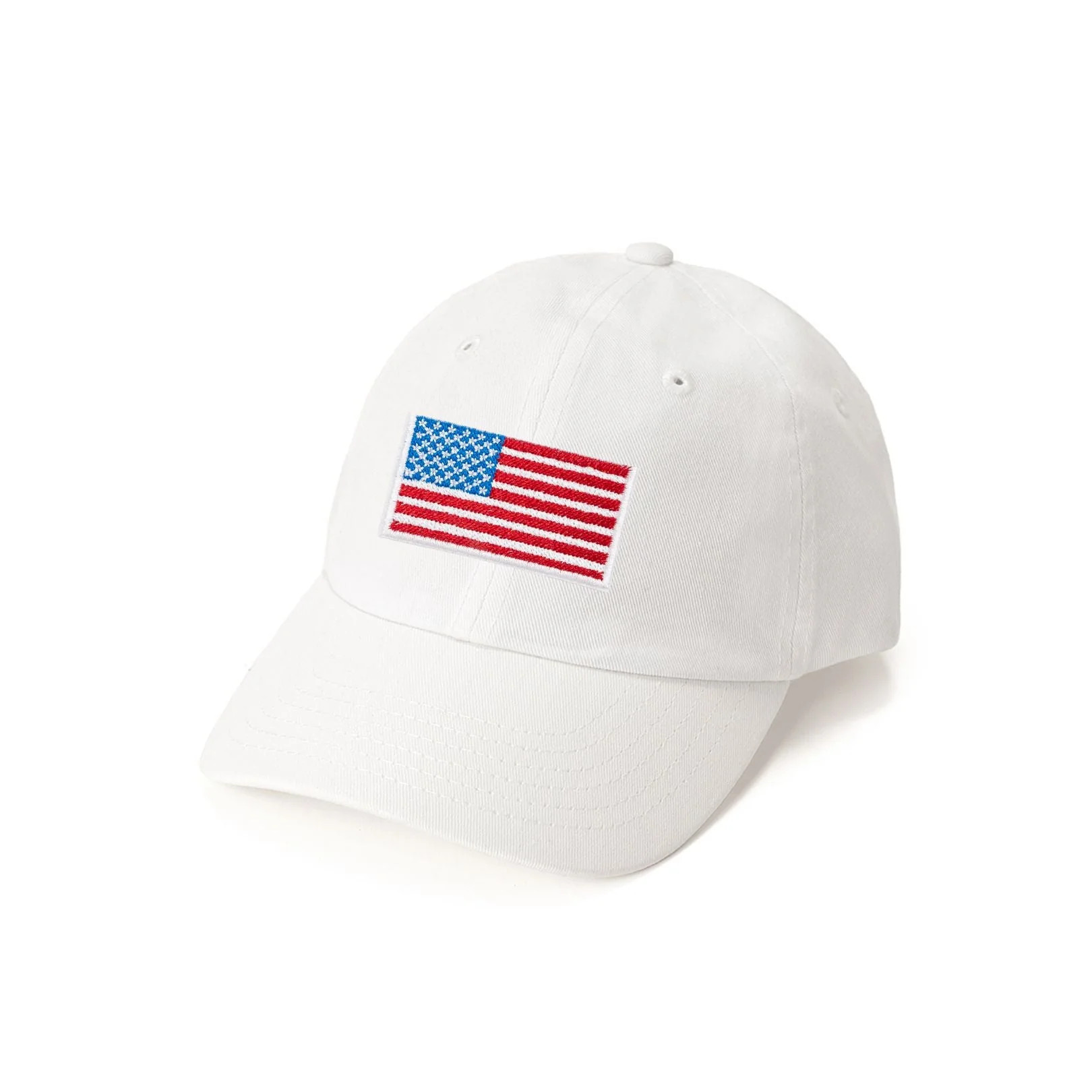 American Flag Patch Baseball Hat - White | Sweet Wink