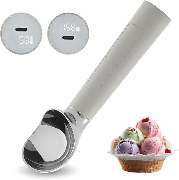 Heated Ice Cream Scoop Rechargeable, Electric Warming Ice Cream Scooper with LED Display, Heats t... | Amazon (US)