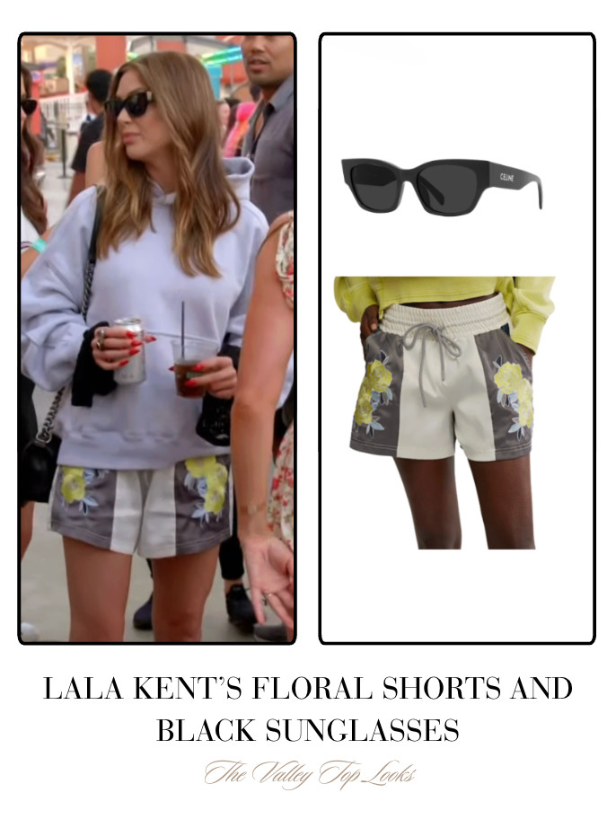 Lala Kent's Floral Shorts and Black Sunglasses 

 