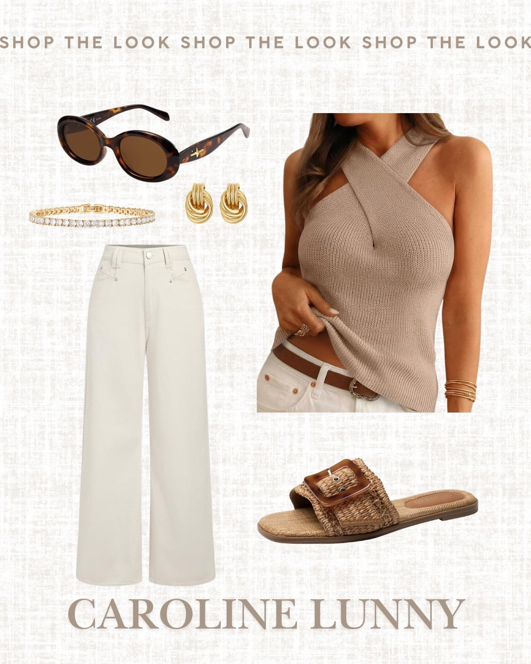 The perfect neutral summer outfit you’ll wear on repeat 🤍✨
Obsessed with this elevated everyday look—lightweight wide leg pants, a flattering halter knit top, and chic neutral accessories that go with everything.

This is your go-to for brunch, vacation, errands, or a casual date night 🤍

Everything is linked—mix, match, and make it your own 

#LTKootd #LTKMidsize #LTKgrwm
