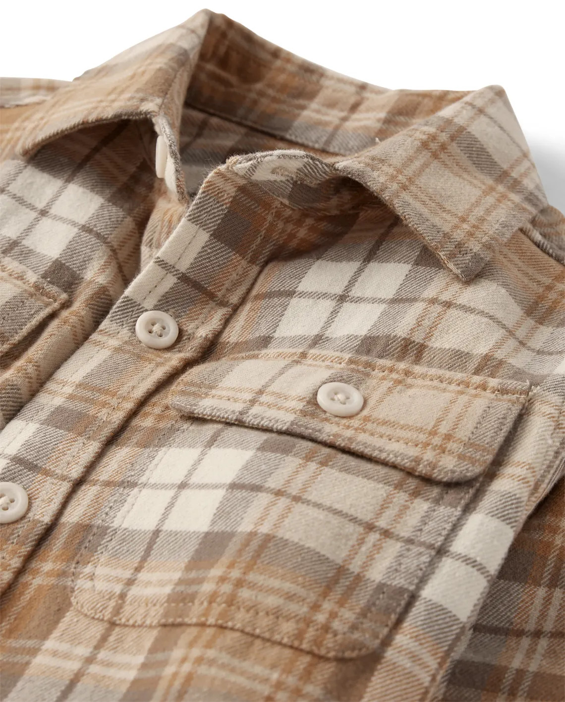 Boys Plaid Flannel Button Up Shirt - tan | The Children's Place
