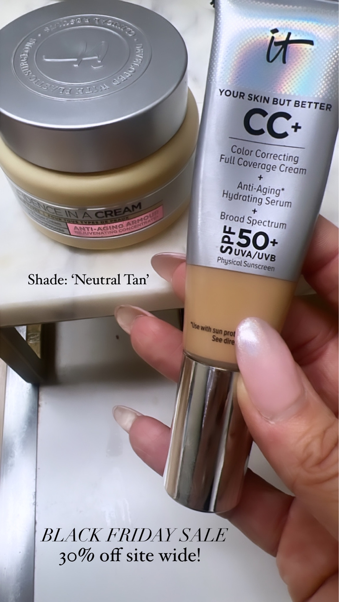 Laidback Luxe Holiday Gift Guide ✨ gifts for her, gift ideas, beauty, beauty must have, beauty gifts, It Cosmetics Black Friday Sale, Cyber Week, It Cosmetics 30% off sitewide! My favorite CC cream I’ve used for a couple years now, shade: ‘Neutral Tan’ I also love their Confidence in a Cream moisturizer. 
#LaidbackLuxeLife

Follow me for more fashion finds, beauty faves, lifestyle, home decor, sales and more! So glad you’re here!! XO, Karma

#LTKGiftGuide #LTKsalealert #LTKCyberWeek