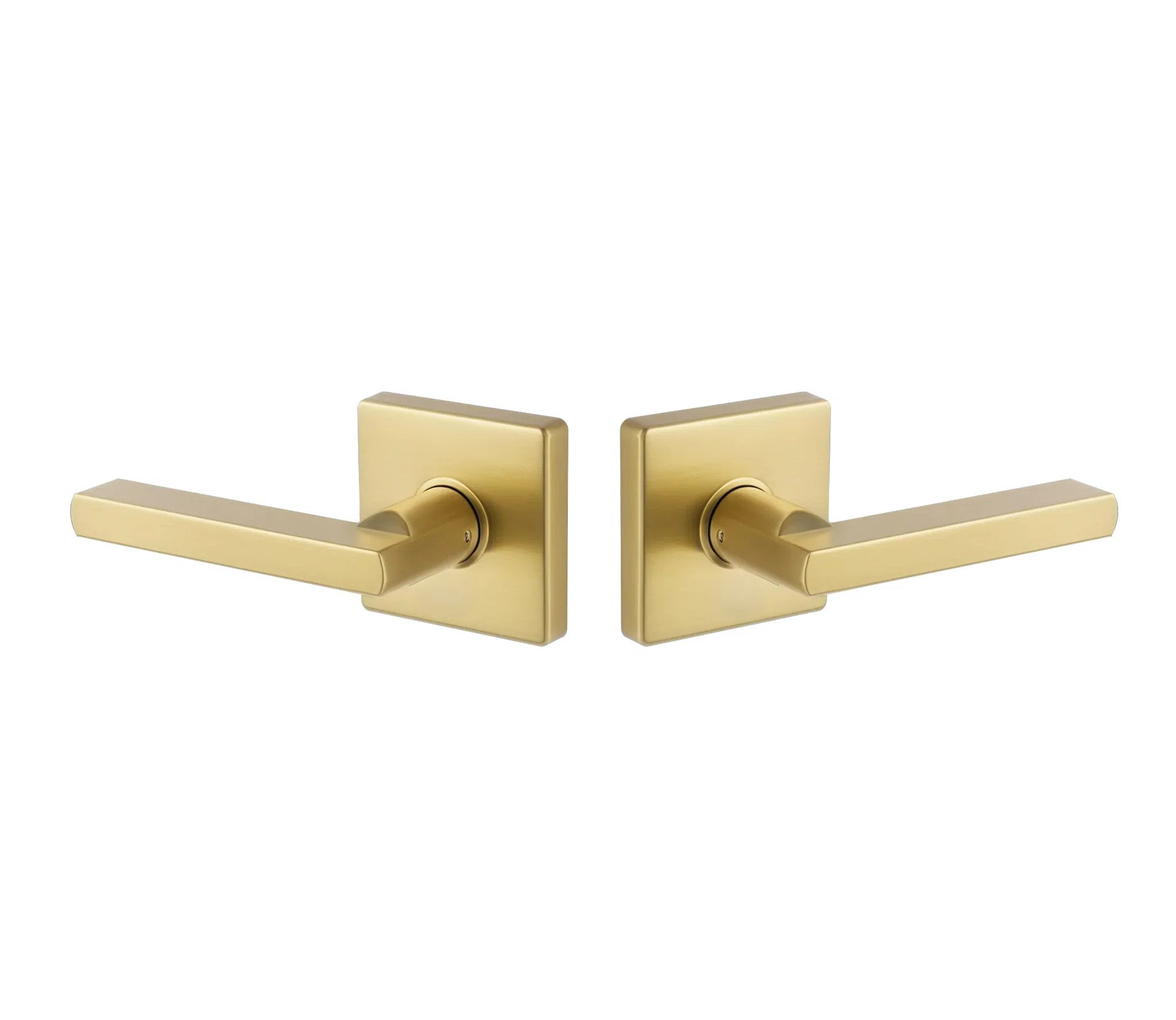 Expressions by Emtek Clapton Passage Leverset with Square Rosette, Satin Brass | Wayfair North America