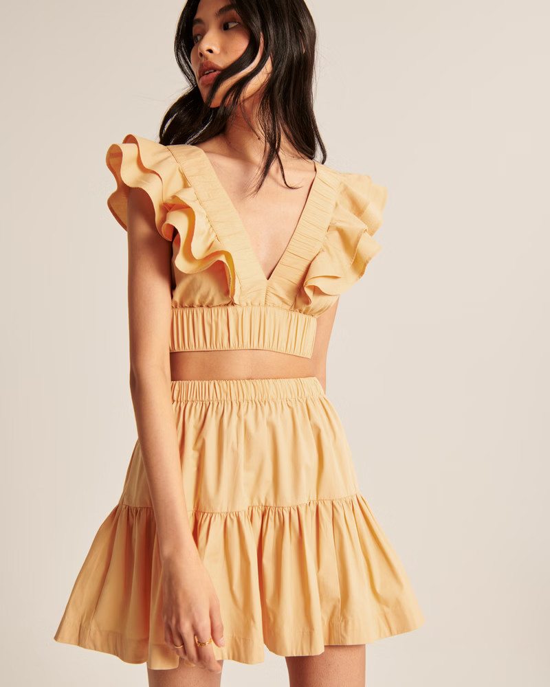 Women's Poplin Volume Mini Skirt | Women's New Arrivals | Abercrombie.com | Abercrombie & Fitch (US)