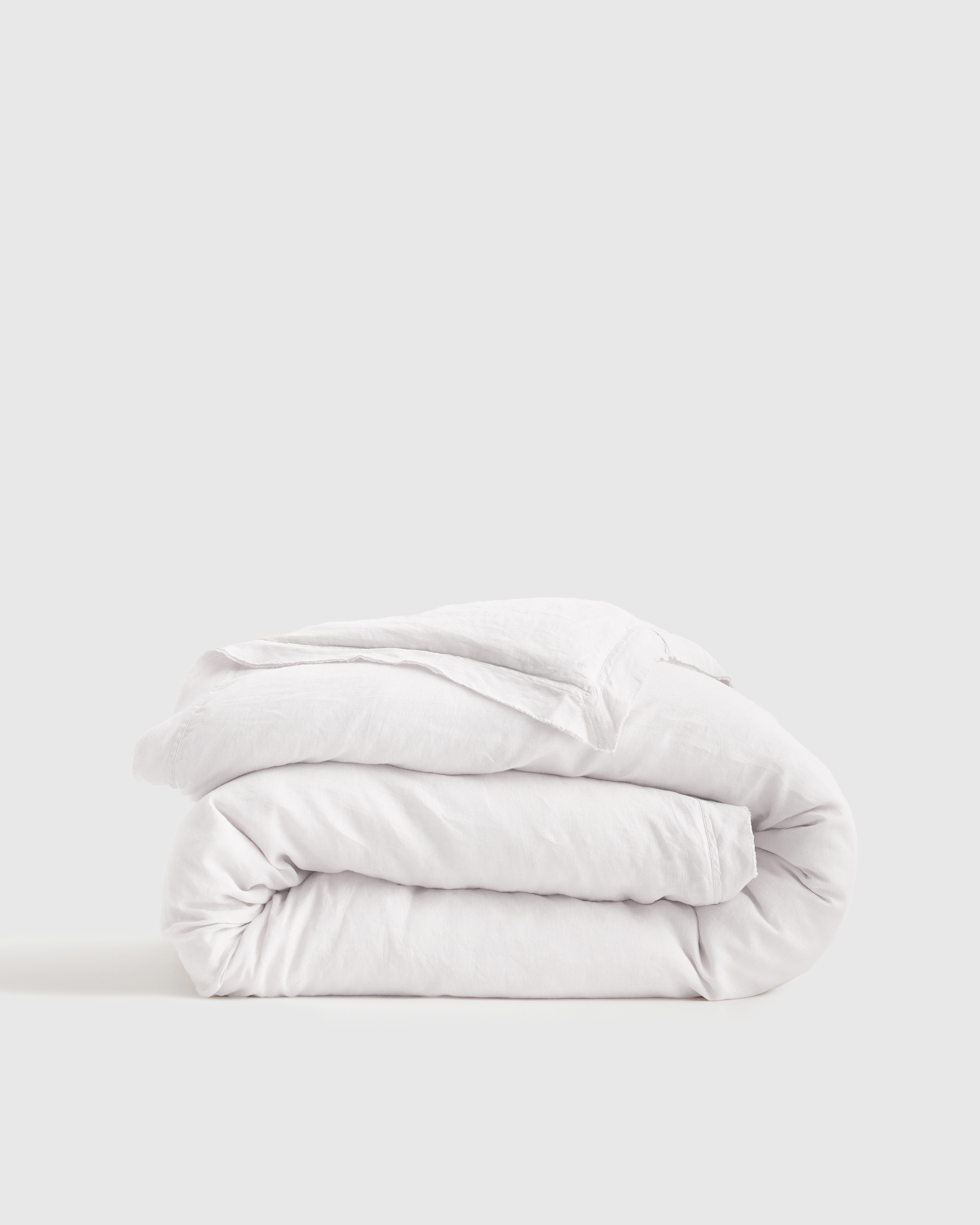 Quince | European Linen Double Flange Duvet Cover in White, Size King/Cal King | Quince
