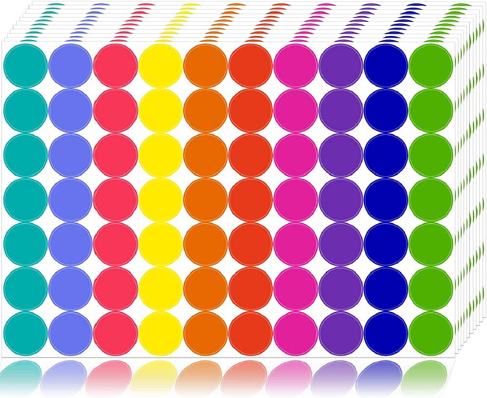 1400 PCS Colored Dot Stickers Round Color Coding Labels Circle Dots Labels Stickers Polka Circle Dot | Amazon (US)