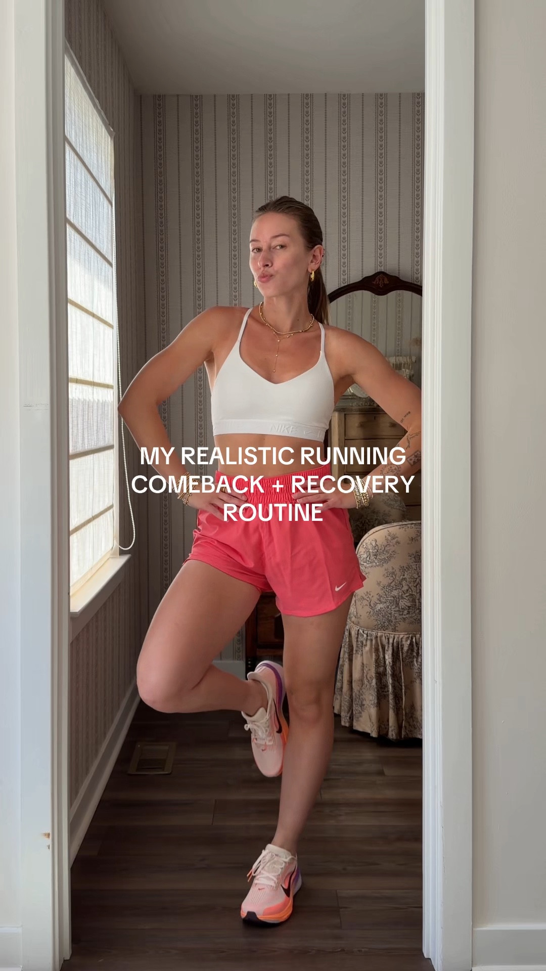 4/23/26 Nike Running Outfit + Pegasus 42 @nike #teamnike #ad 
Getting back into my running routine in a simple Nike set 🤍 wearing an XS in the sports bra and a small in the shorts. Paired with Nike socks and my Pegasus 42 sneakers! These have been making my runs feel so much smoother. Everything is linked here ✨


#LTKfitnessgoals #LTKActive