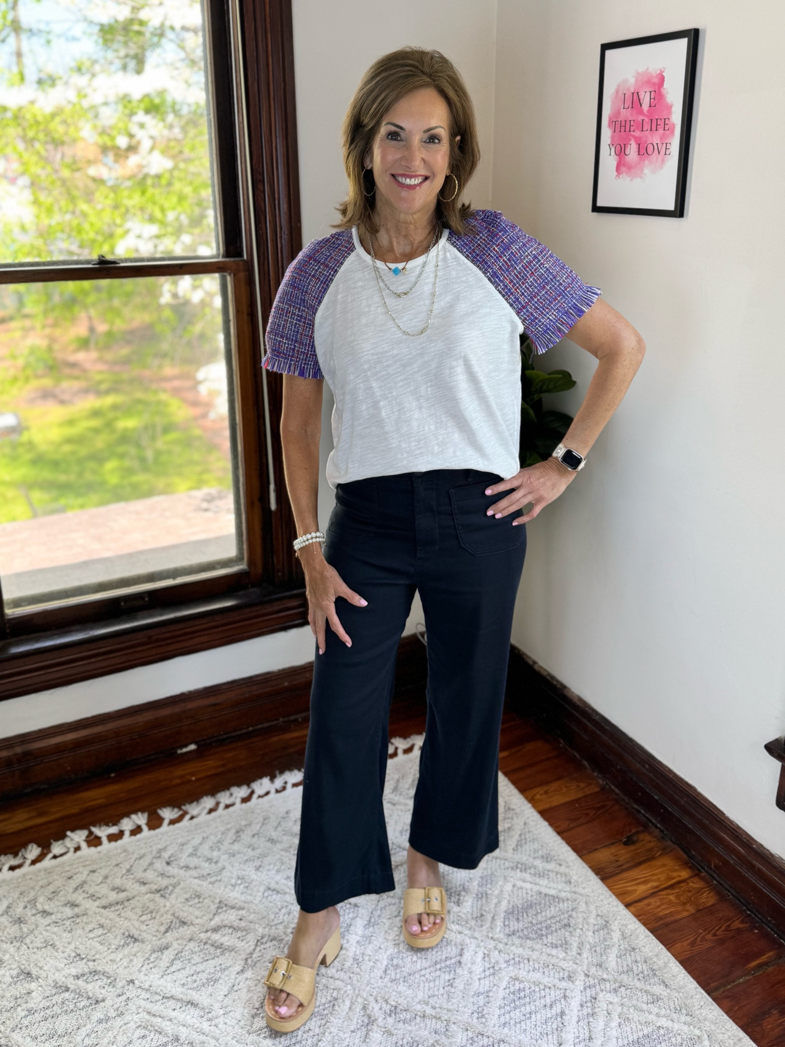 Elevated tee

Tweed Tee - L
Linen cropped pants - 29

#LTKshoecrush #LTKstyletip #LTKover40