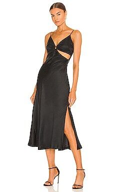 JONATHAN SIMKHAI STANDARD Eliza Essentials Cutout Slip Dress in Black from Revolve.com | Revolve Clothing (Global)