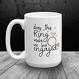 Personalized Funny Sarcastic 15oz Ceramic Does this ring make me look engaged Coffee Mug | Amazon (US)