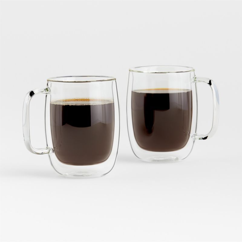 Zwilling Sorrento Plus Coffee Glass Mugs, Set of 2 + Reviews | Crate & Barrel | Crate & Barrel