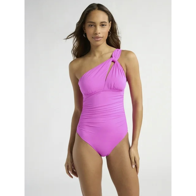 Sofia by Sofia Vergara Women's and Women's Plus One Shoulder Keyhole One Piece Swimsuit, Sizes XS... | Walmart (US)