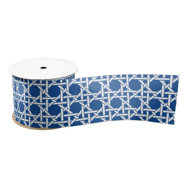 Blue and White Cane | Rattan Webbing  Satin Ribbon | Zazzle | Zazzle