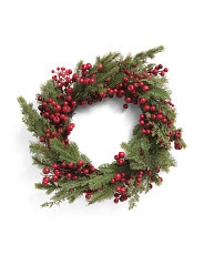 23in Berry Pine Mix Wreath | Plants & Planters | Marshalls | Marshalls