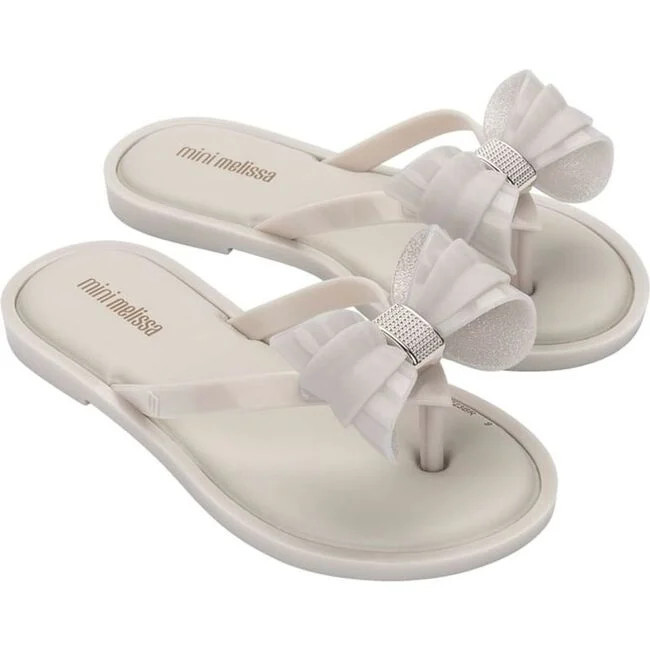 Mini Melissa | Bow Sandals (Beige, Size Kid US 1 / EU 32) | Maisonette | Maisonette