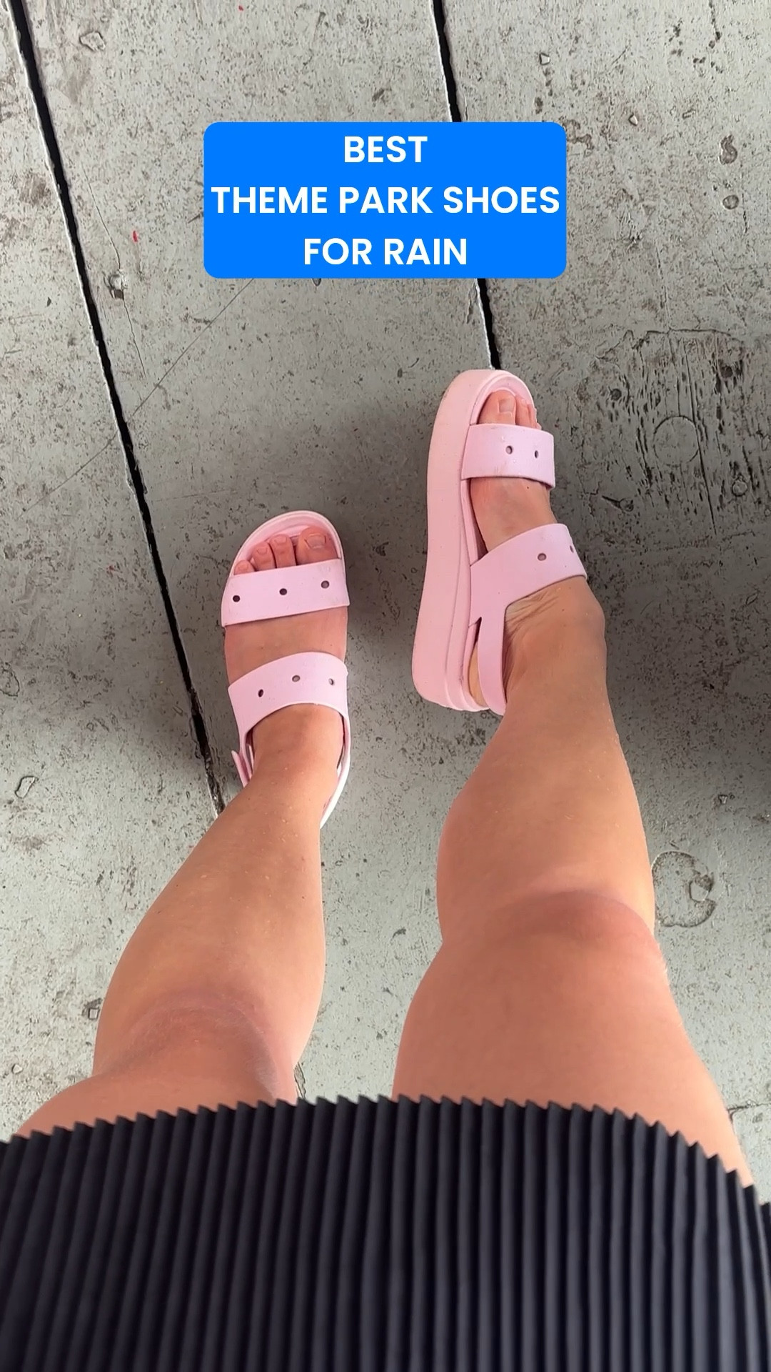 Best shoes to wear at theme park when it rains! These are the pink croc wedges that are very comfortable to wear when standing long periods of time at a park. I love that you don’t have to worry about your shoes getting wet! These are the park shoes I like to wear to Disney world, Universal Orlando, Disneyland and Kennywood!

#LTKTravel #LTKShoeCrush #LTKFindsUnder100