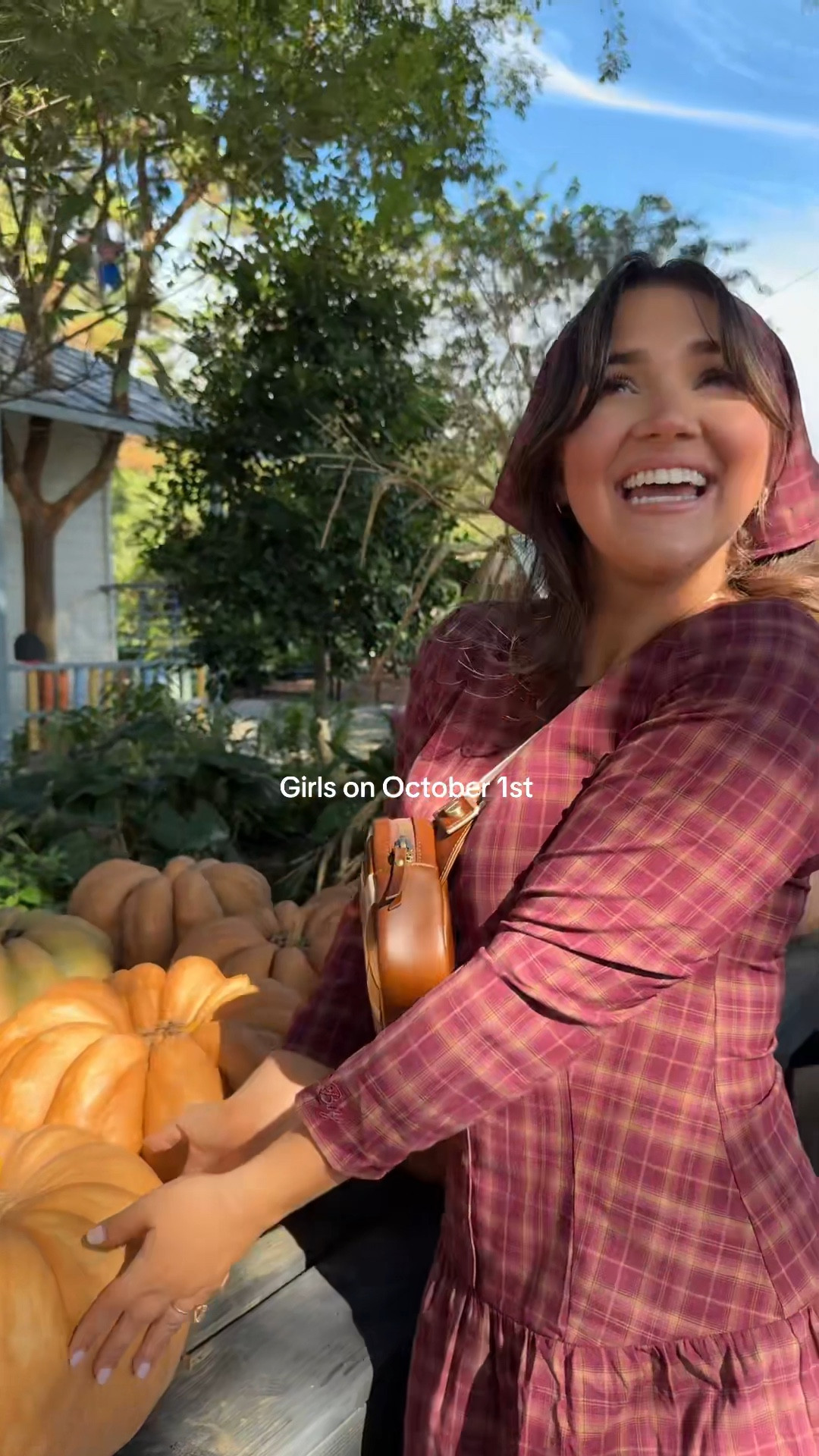 OCTOBER 1st feels 🤣 wearing a size 6 in dress. IT IS SHORT. If I bend over my fanny is showing (so I had on shorts lol) — bag launching oct 10th!!