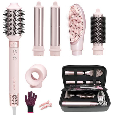 Dryhsip 6 in 1 Hair Dryer Brush Set High-Speed 110,000 RPM Ionic Hot Air Styler with Auto Curlers Intelligent Heat Control Negative Ionic Blow Dryer | Target