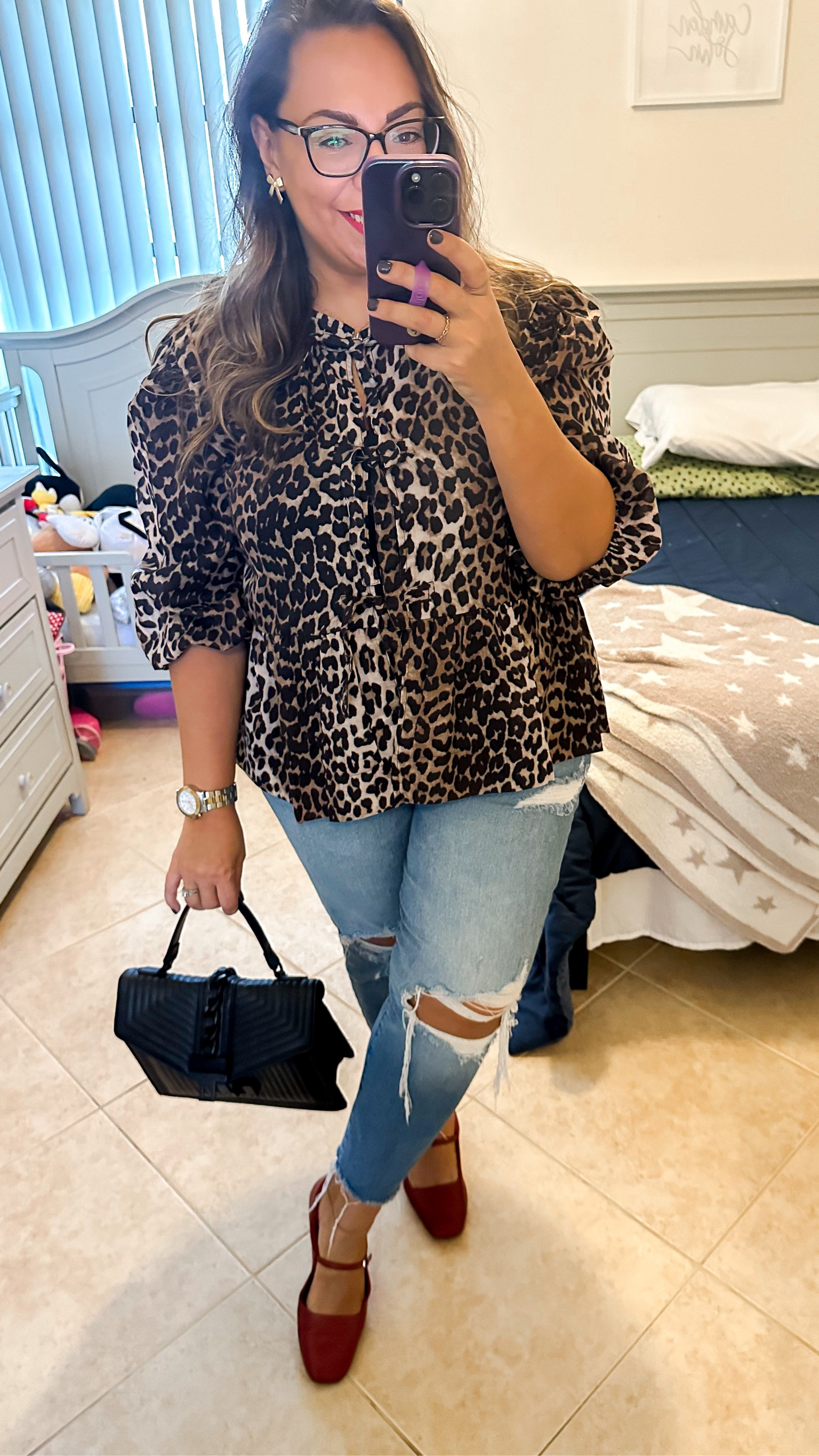 • top - Amazon
• jeans - Old Navy
• shoes - Target 
• purse - Aldo
• earrings - gift (similar style linked)
• ring - Electric Picks
• watch - Invicta 

#LTKOver40 #LTKShoeCrush #LTKMidsize