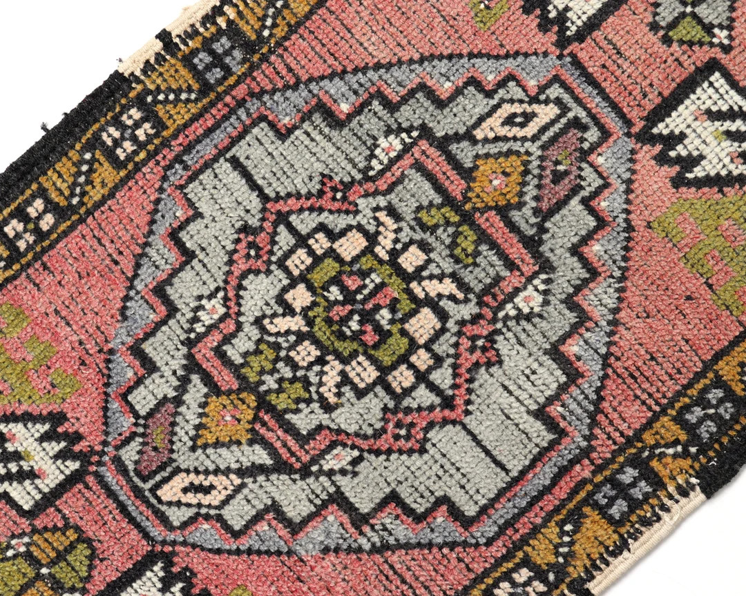 Vintage Turkish small rug 1.7x3.4 ft handmade doormat bath mat entryway entrymat rug boho decor h... | Etsy (US)