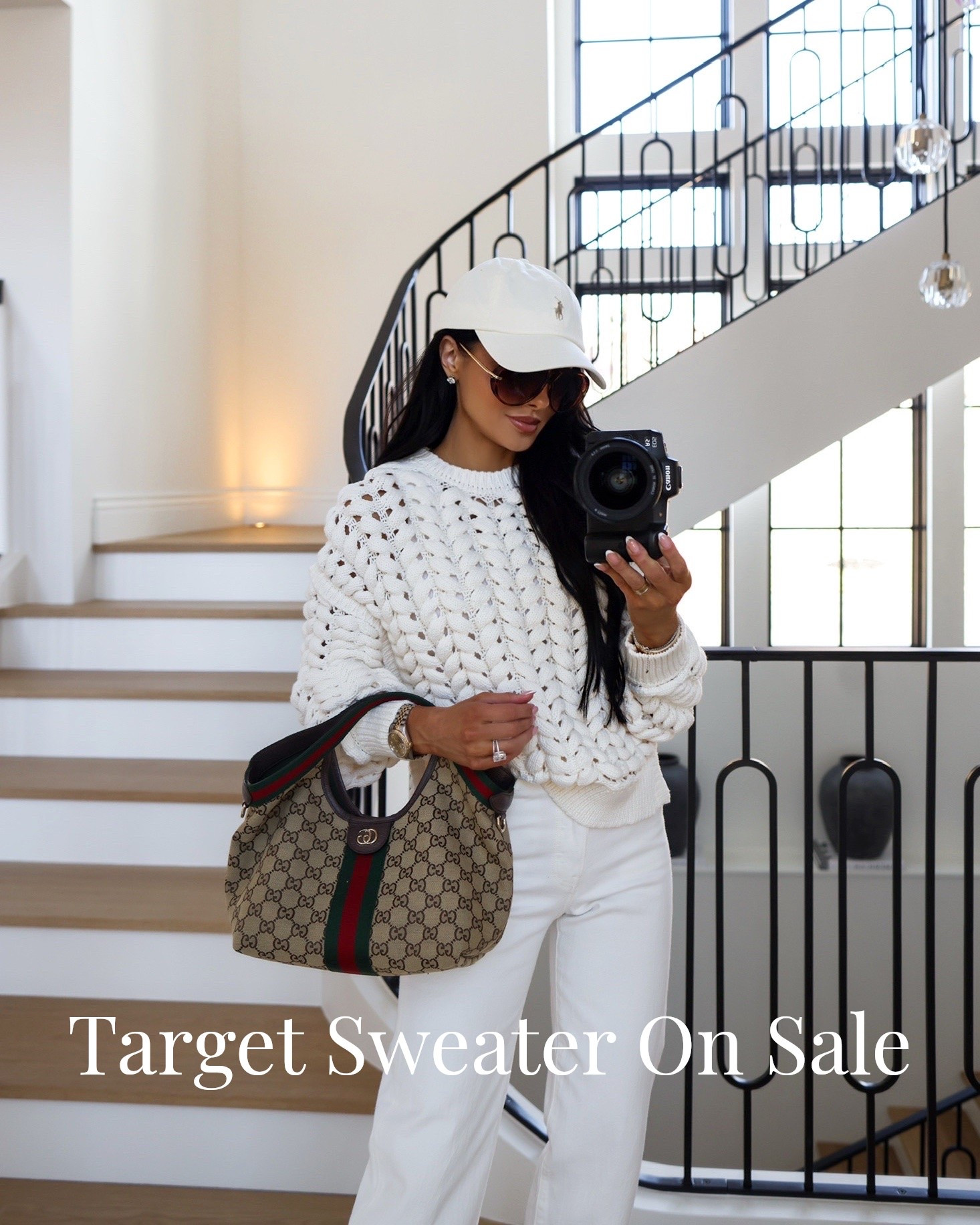 Casual spring outfit ideas. This viral chunky knit sweater from Target is on sale and under $50! Looks way more high end. Paired it with Levi’s white denim and a Gucci giglio bag.

#LTKootd #LTKmomlife #LTKSaleAlert