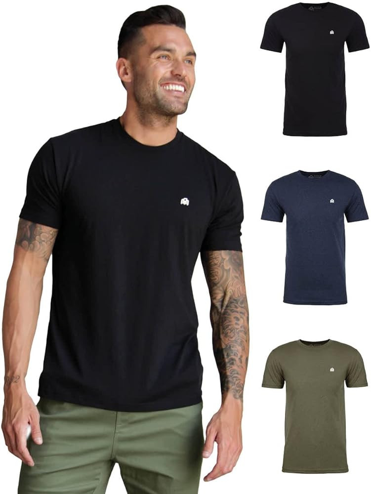 INTO THE AM Mens T Shirt with Logo - Short Sleeve Crew Neck Soft Fitted Tees S - 4XL Fresh Classi... | Amazon (US)