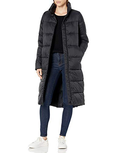 Amazon Essentials Women's Lightweight Full-Zip Water-Resistant Long Cocoon Puffer Winter Coat, Black, X-Large | Amazon (US)