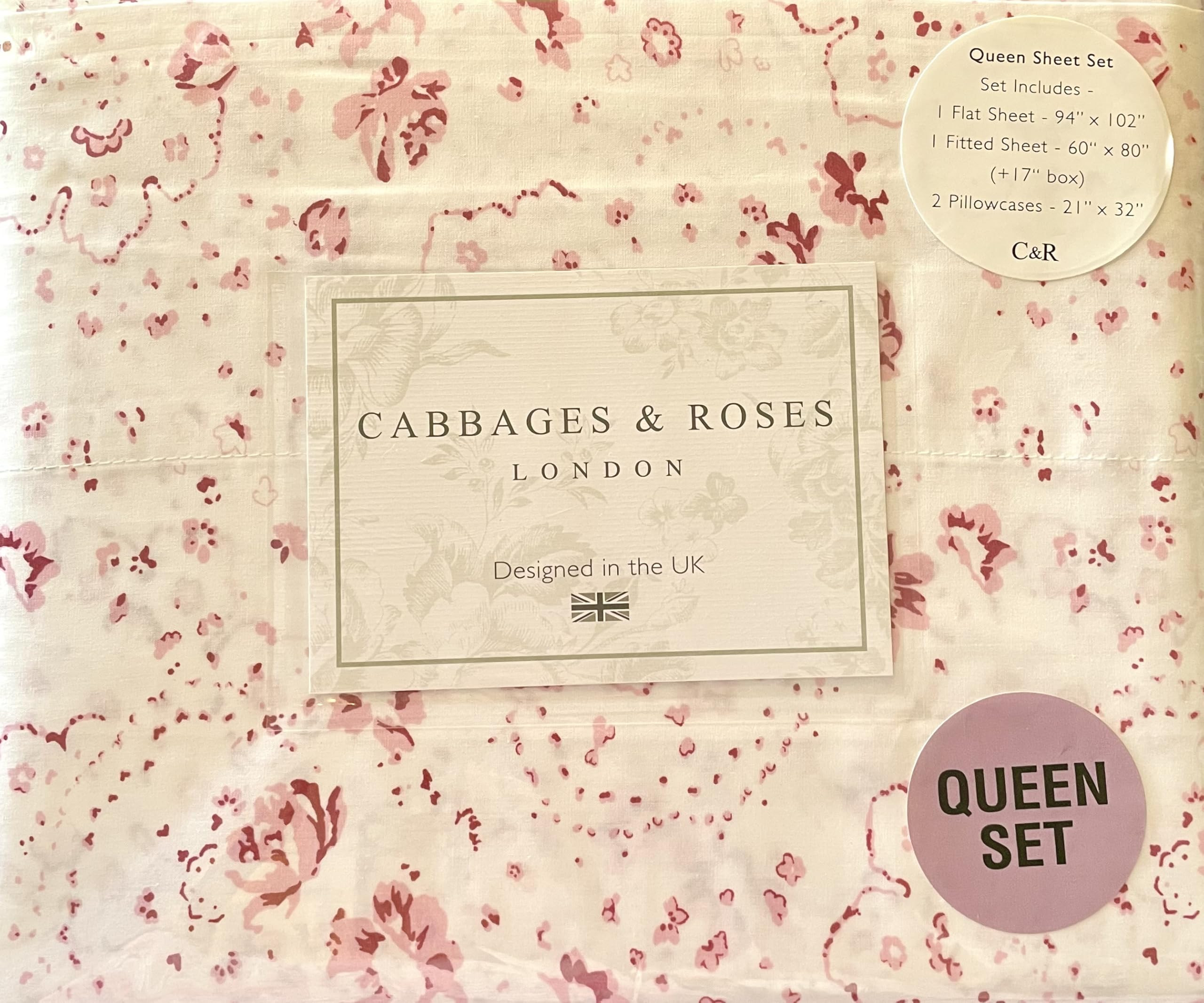 Cabbages & Roses of London Luxurious Home Collection 100% Cotton Percale Crisp & Cool, Lightweigh... | Amazon (US)