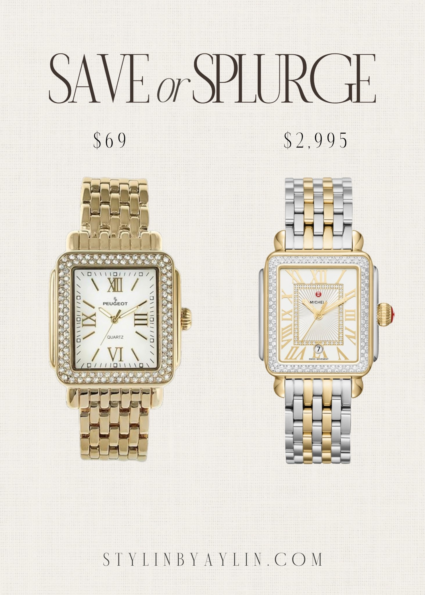 Save or Splurge! Both of these watches are beautiful! 🙌🏼 #stylinbyaylin

#LTKStyleTip #LTKFindsUnder100 #LTKOver40