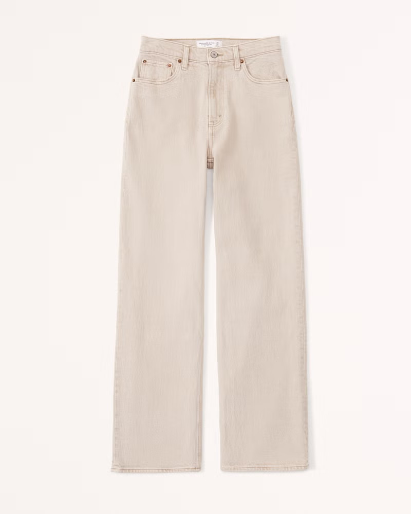 Abercrombie & Fitch Women's High Rise 90s Relaxed Jean in Oat - Size 33 | Abercrombie & Fitch (US)